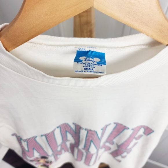 Vintage Disney Character Fashions Minnie Mouse Spellout Tshirt White Pink Small - Picture 3 of 7
